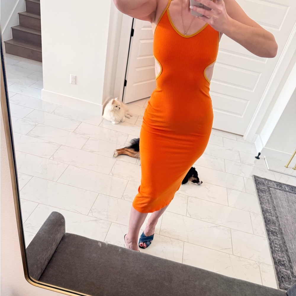 Orange Bodycon Dress Reformation